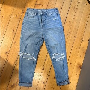 American Eagle Outfitters Boyfriend Jeans - Light Blue Distressed